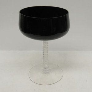 Fostoria Elegant Glass Black Onyx PRECEDENCE 5 3/4 Inch Sherbet Champagne